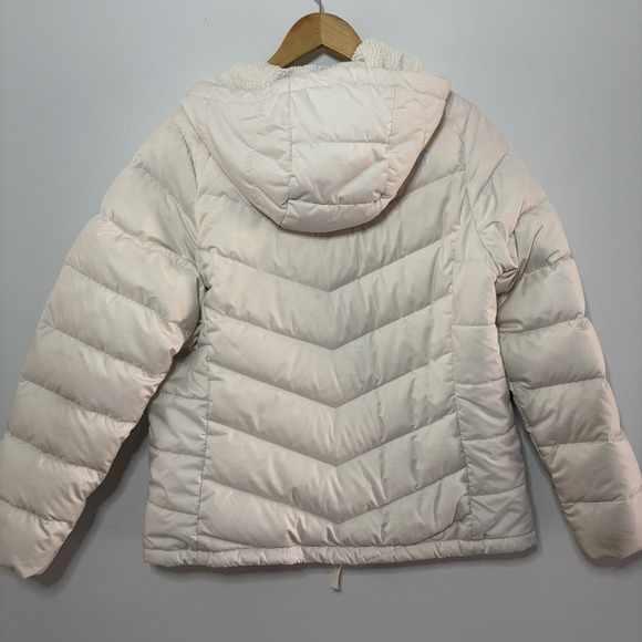 THE NORTH FACE 550 Down Roxborough Luxe Hooded Jacket Sherpa Lined Women Large - Picture 4 of 12